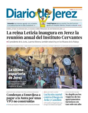 Portada de Diario de Jerez, 27 de julio de 2026