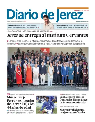 Portada de Diario de Jerez, 28 de julio de 2026