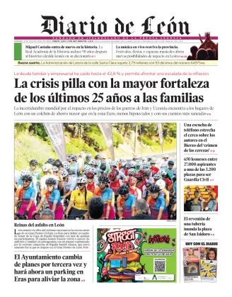 Portada de Diario de León, 12 de julio de 2026