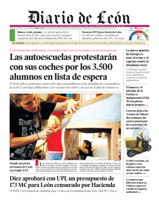 Portada de Diario de León, 23 de julio de 2026