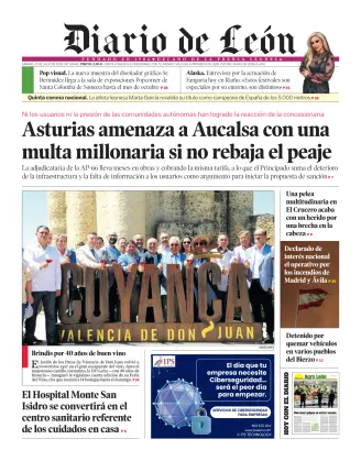 Portada de Diario de León, 25 de julio de 2026