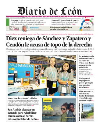 Portada de Diario de León, 29 de mayo de 2026