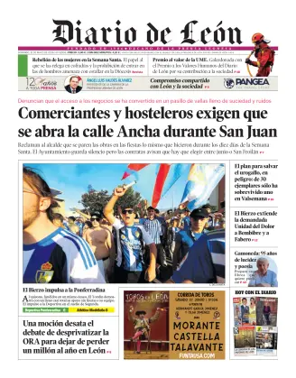 Portada de Diario de León, 31 de mayo de 2026