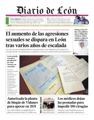 Portada de Diario de León, 9 de junio de 2026