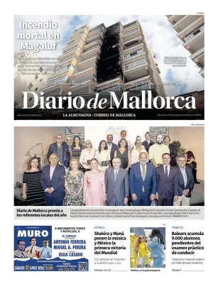 Portada de Diario de Mallorca, 12 de junio de 2026