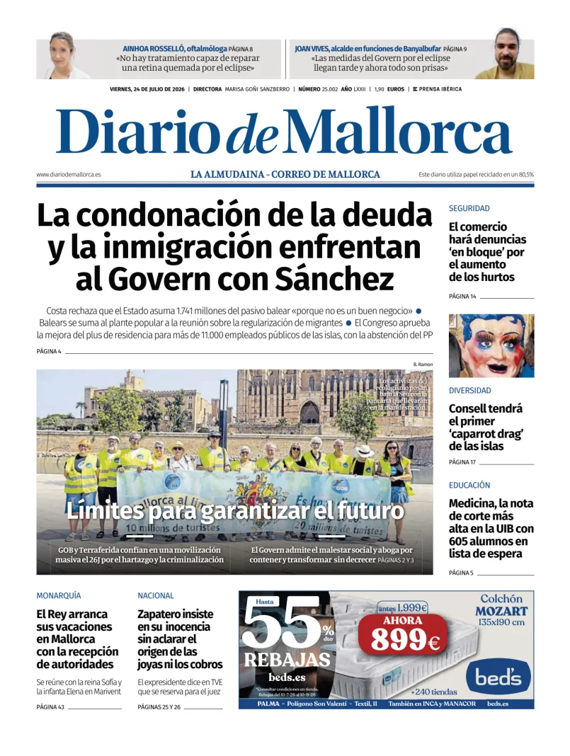 Portada de Diario de Mallorca