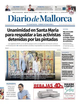 Portada de Diario de Mallorca, 25 de julio de 2026