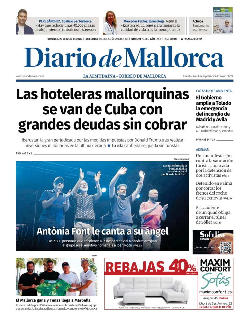 Portada de Diario de Mallorca