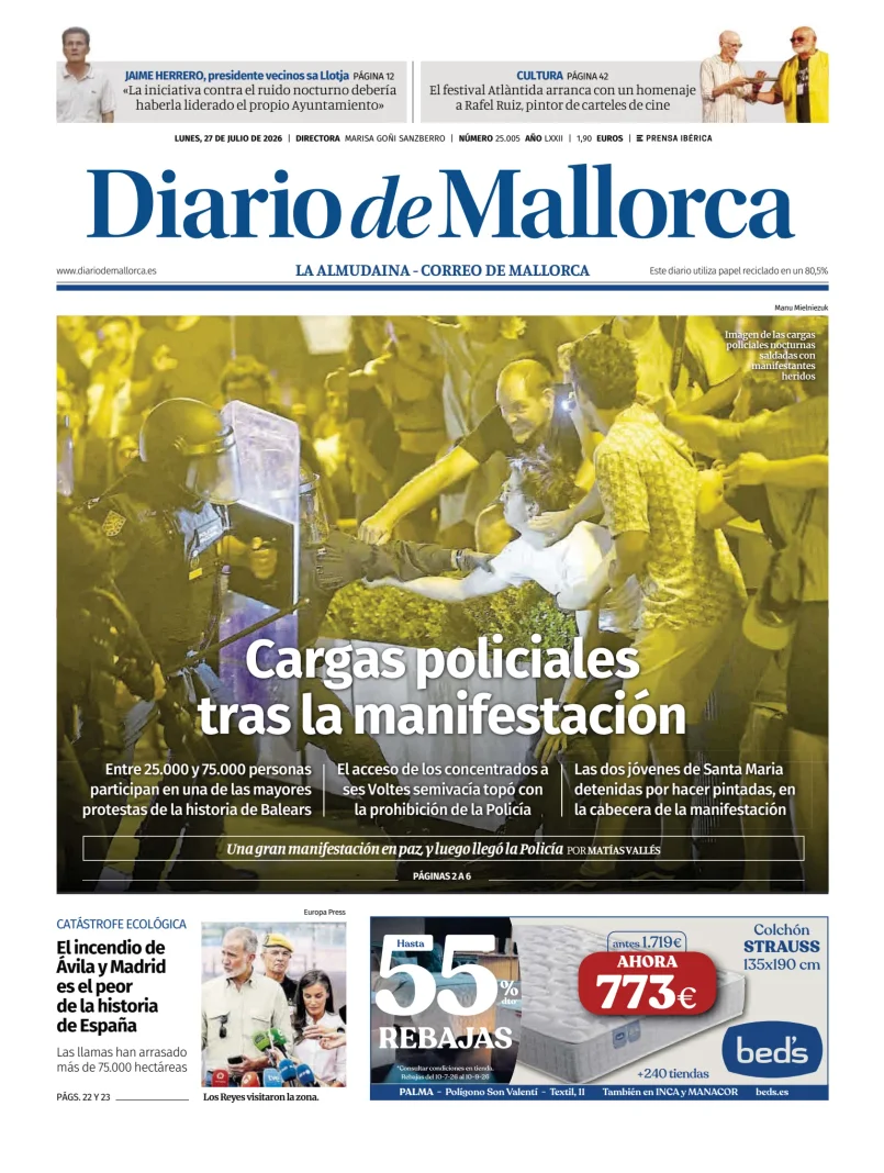 Portada de Diario de Mallorca