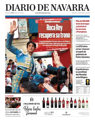 Portada de Diario de Navarra, 10 de julio de 2026