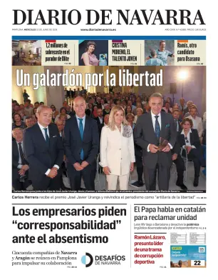 Portada de Diario de Navarra, 10 de junio de 2026