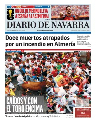 Portada de Diario de Navarra, 11 de julio de 2026