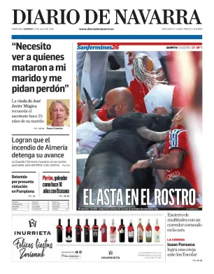 Portada de Diario de Navarra, 12 de julio de 2026