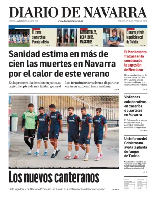 Portada de Diario de Navarra, 23 de julio de 2026