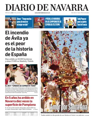 Portada de Diario de Navarra, 27 de julio de 2026