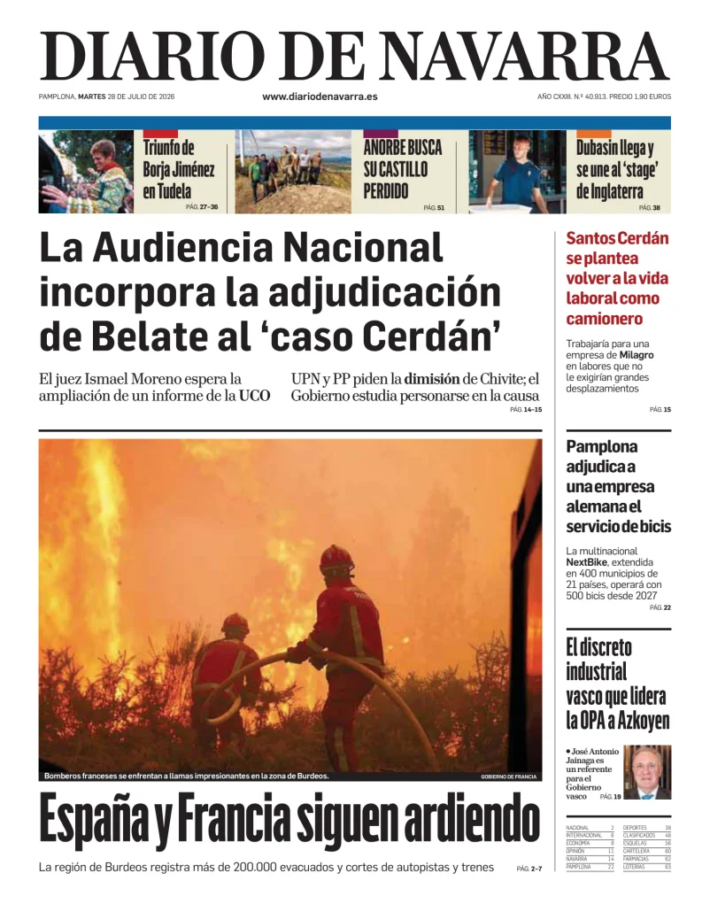 Portada de Diario de Navarra