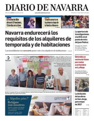 Portada de Diario de Navarra, 29 de mayo de 2026