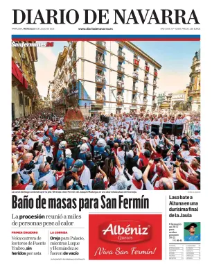 Portada de Diario de Navarra, 8 de julio de 2026