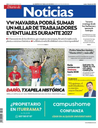 Portada de Diario de Noticias (Spain), 1 de junio de 2026