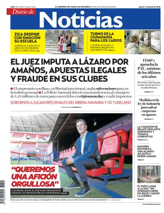 Portada de Diario de Noticias (Spain), 11 de junio de 2026