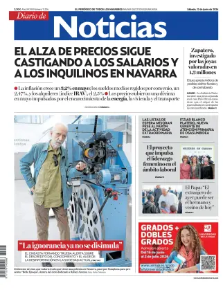 Portada de Diario de Noticias (Spain), 13 de junio de 2026