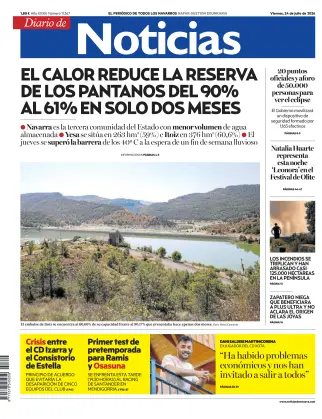 Portada de Diario de Noticias (Spain), 24 de julio de 2026