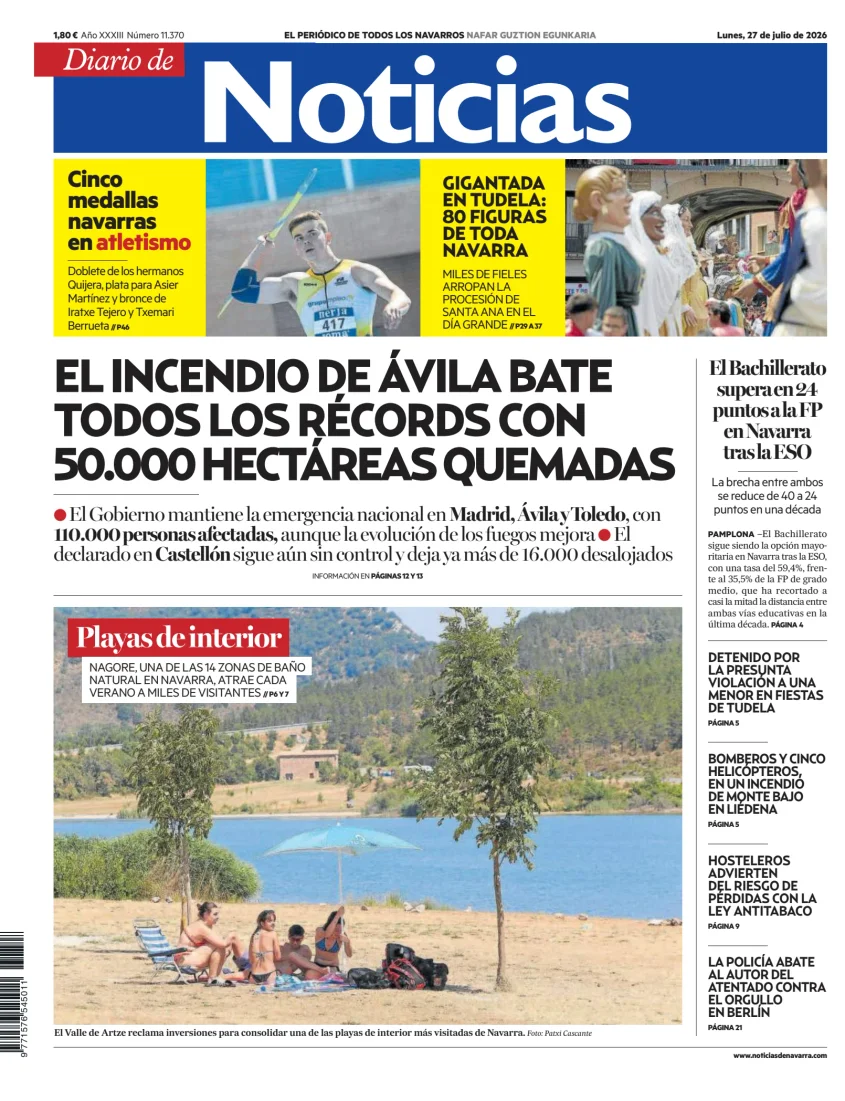 Portada de Diario de Noticias (Spain)
