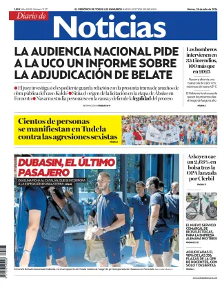 Portada de Diario de Noticias (Spain), 28 de julio de 2026