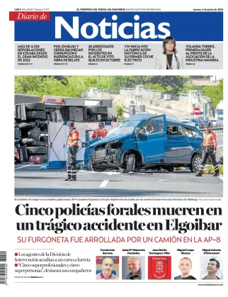Portada de Diario de Noticias (Spain), 4 de junio de 2026
