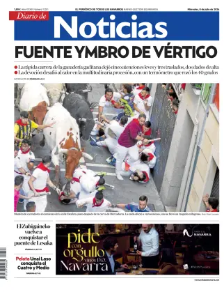 Portada de Diario de Noticias (Spain), 8 de julio de 2026