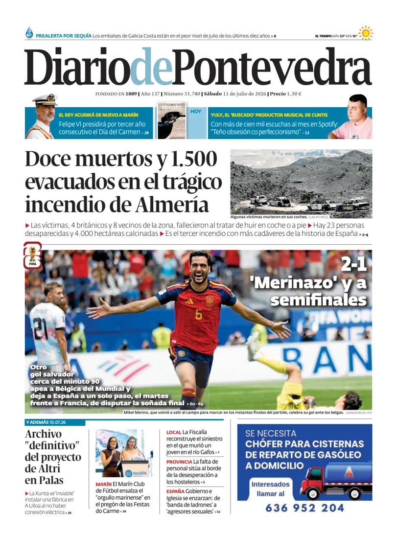Portada de Diario de Pontevedra