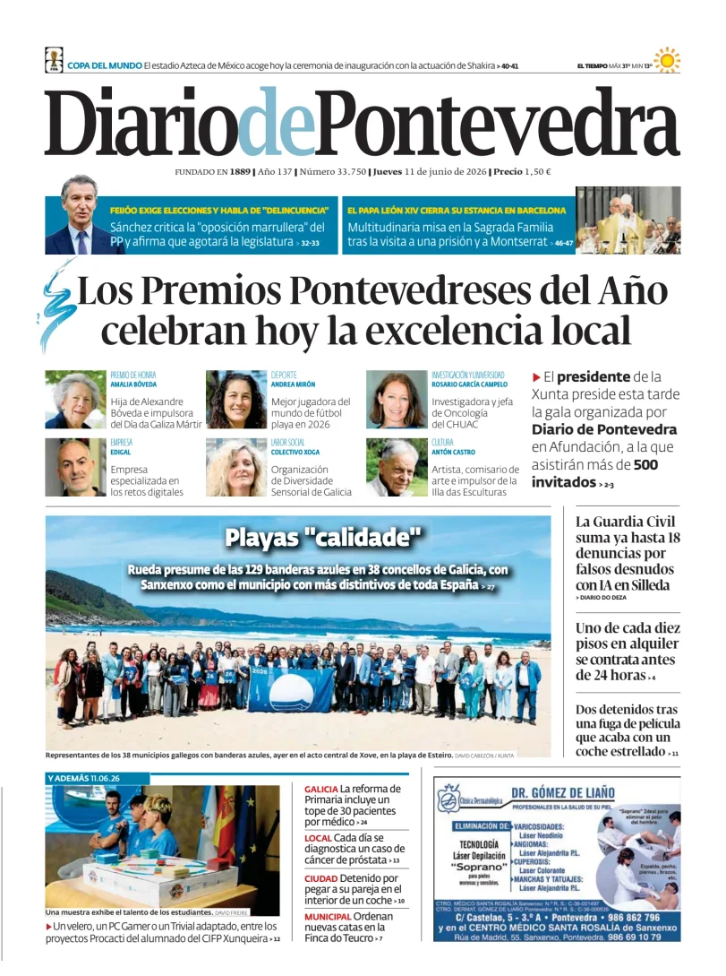 Portada de Diario de Pontevedra