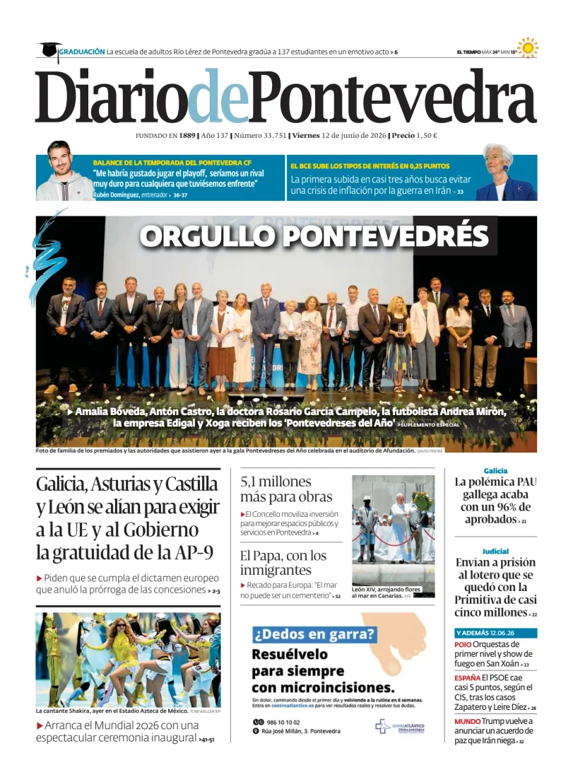 Portada de Diario de Pontevedra