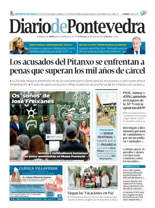 Portada de Diario de Pontevedra, 24 de julio de 2026