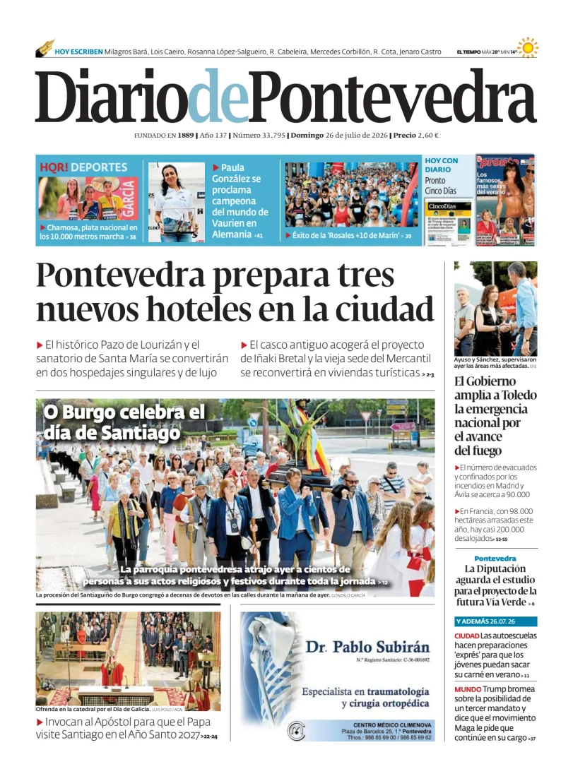 Portada de Diario de Pontevedra