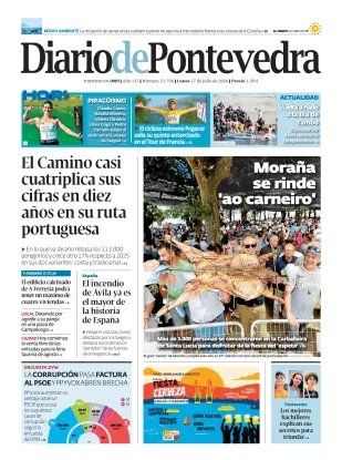 Portada de Diario de Pontevedra, 27 de julio de 2026