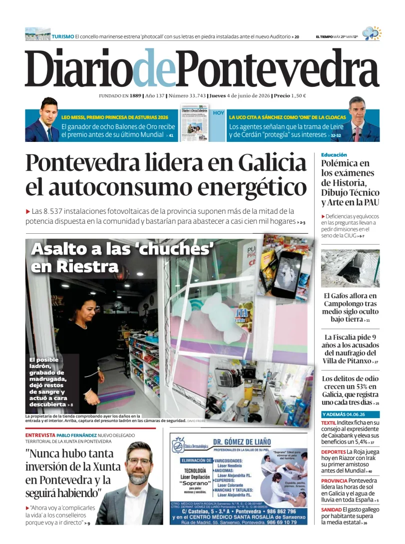 Portada de Diario de Pontevedra