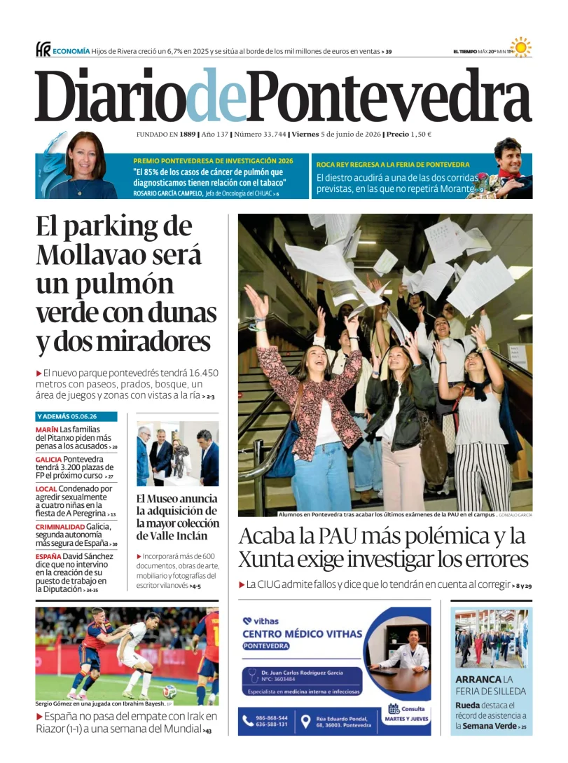 Portada de Diario de Pontevedra
