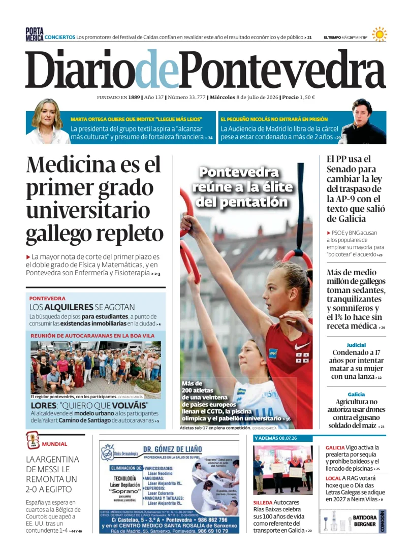 Portada de Diario de Pontevedra