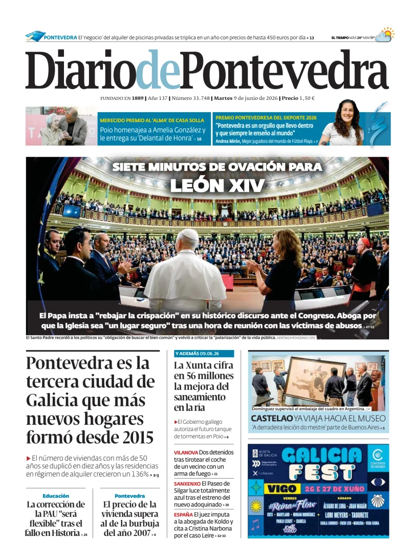 Portada de Diario de Pontevedra