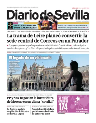 Portada de Diario de Sevilla, 10 de junio de 2026
