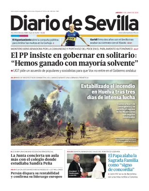 Portada de Diario de Sevilla, 11 de junio de 2026