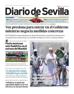 Portada de Diario de Sevilla, 12 de junio de 2026