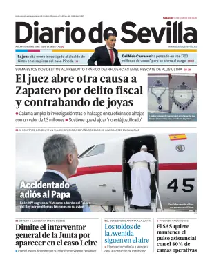 Portada de Diario de Sevilla, 13 de junio de 2026