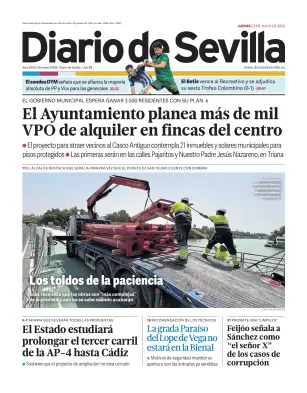 Portada de Diario de Sevilla, 23 de julio de 2026