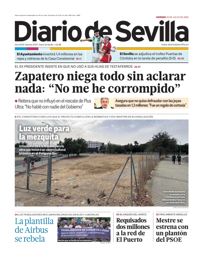 Portada de Diario de Sevilla
