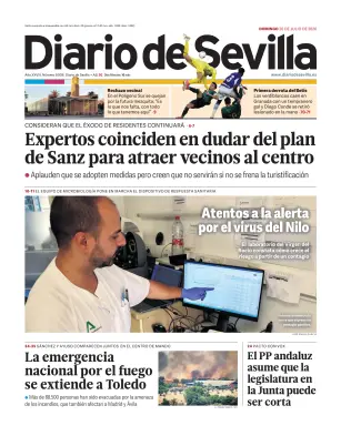 Portada de Diario de Sevilla, 26 de julio de 2026