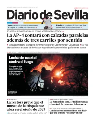 Portada de Diario de Sevilla, 27 de julio de 2026