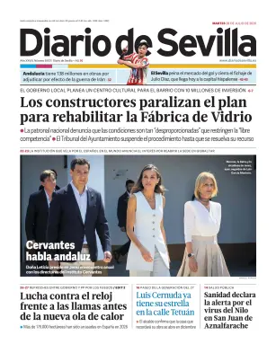 Portada de Diario de Sevilla, 28 de julio de 2026