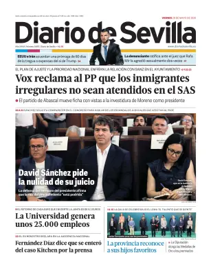 Portada de Diario de Sevilla, 29 de mayo de 2026